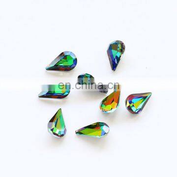 DZ-3018 pear shape point back glass stones for jewelry