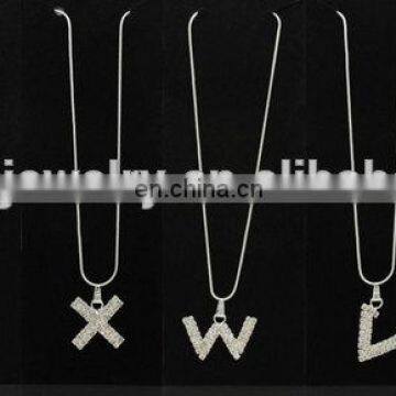 Silver slide letter necklace