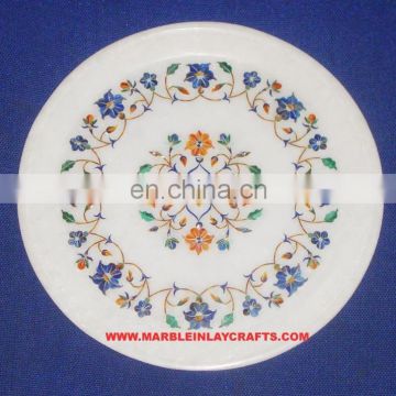 Marble Inlay Plate Indian Inlay Marble Plate