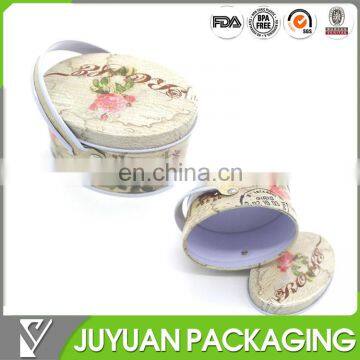 Custom metal tin food storage container with handle packing danish butter cookies