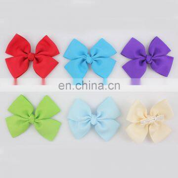 Single prong grosgrain ribbon hair bows