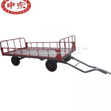 Turntable solid tire 2000kgs airport baggage trailer for sale