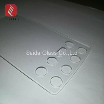 custom clear tempered glass cut out holes and slots drilling 2mm cover glass