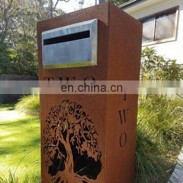 Customized address rustproof free standing metal letter box