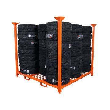 Folding 72X72 Inch Metal PCR Tire Tyre Collapsible Stacking Storage Rack photo-5