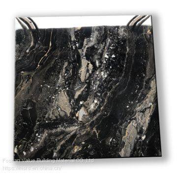 High quality black design marble flooring 800x800 porcelain full polished glazed tiles