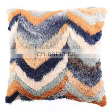 Oeko-Tex Certified Fluffy Flame Retardant Square Colorful Long Hair Faux Fur Cushion Cover Pillow Case