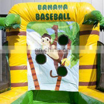 Jungle Themed Inflatable Carnival Game Set Big Mouth Baseball Basketball Hoverball Games For Events