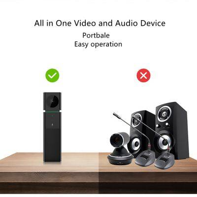 CIB Cube Black 1080P 30FPS USB2.0 LED Light Ring Touch Screen Camera Speaker Microphone All-in-One Conference Video Camera photo-3