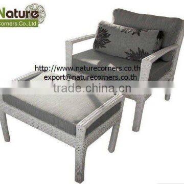 Modern Handmade Outdoor Rattan Leisure Chairs with Ottoman