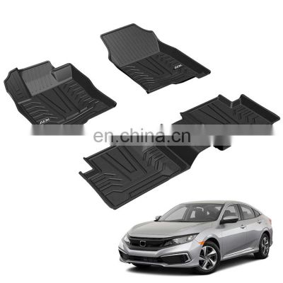 2016 2017 2018 2019 2020 Anti Slip Waterproof Logo Snow Bacterial Design Tpe Car Mats Floor Mat For Honda Civic