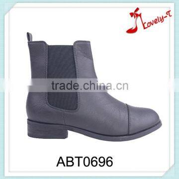 Fast supplier classic woman boots wholesaler elastic low heel boots with zipper