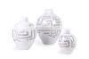 Modern Stripe Sliver Geometric Arched Design Gray And White Ceramic Table Decoration For Living Room Flower Vase