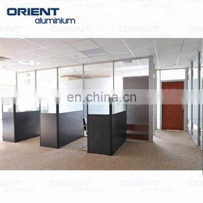 Hot Sales Nice Quality Anodized Extruded Modern Office Aluminum Frame Glass Partition Wall With Sliding Doors photo-4