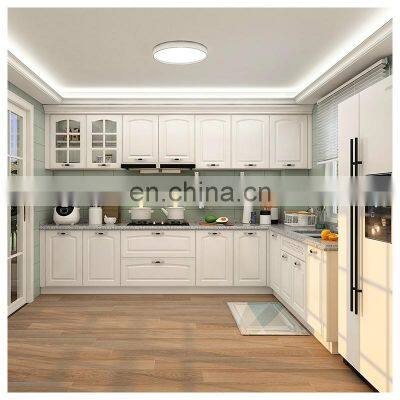 2021 Vermont High Quality Oak Solid Wood Kitchen Cabinet Layout Shaker Style White Kitchen Designs