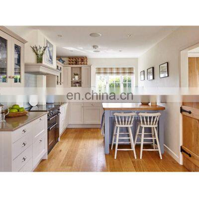 Modern design natural wood elegant cupboard set assembled joinery solid wood kitchen cabinets