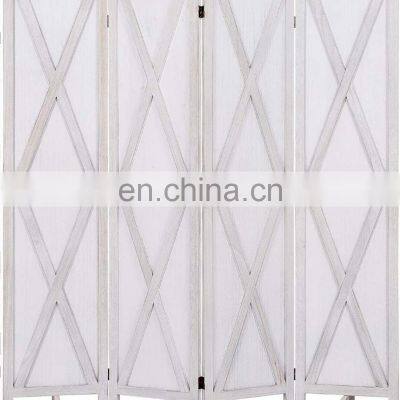 Rustic X Folding Privacy Screens Partition Wall Dividers Room Separator Temporary Wall Screen Panel with Feet