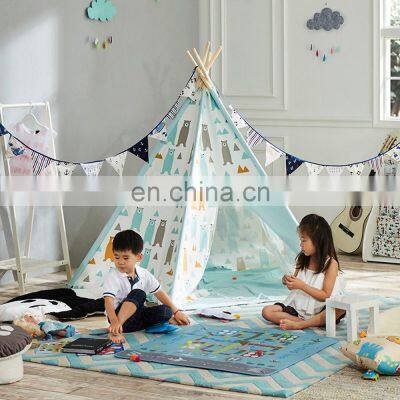 Kids Tent Canvas Teepee Foldable Play Tent for Children photo-5