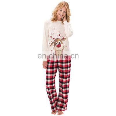 Wholesale Custom Print Adult Children Cotton Couple Women Pants Family Christmas Pajamas Sets photo-5