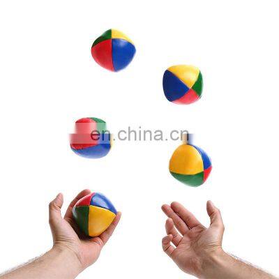 Practice 5cm 4 panels bulk custom pu leather juggling ball