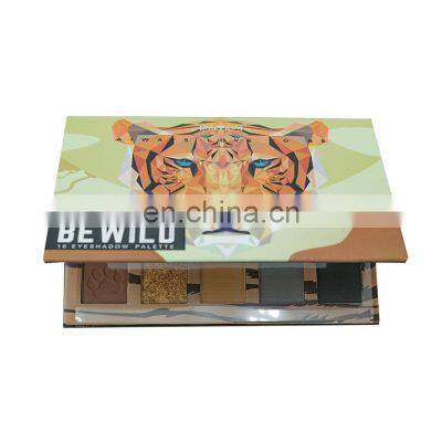 Supplier Accept Custom Rose Gold Magnetic Eyeshadow Palette Pigmented Pu Leather Wallet Shaped Eyeshadow Palette Packaging