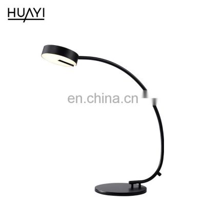 HUAYI High Quality Living Room Bedroom Iron Acrylic Aluminum LED Table Lamp