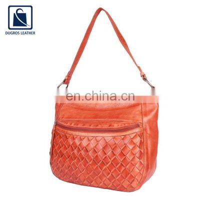 Unique Design Luxury Pattern Swiss Cotton Lining Material Stylish Look Women Genuine Leather Handbag Manufacturer