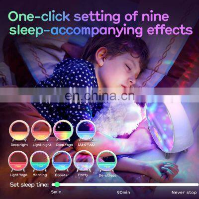 Electronic Alarm Clock Wireless Charger Wake Up Light Kids Children Sleep Trainer Projector photo-5