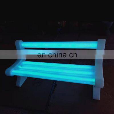 Patio Beach Color Change Lighting Outdoor Waterproof Garden Bench LED PE Plastic Chair