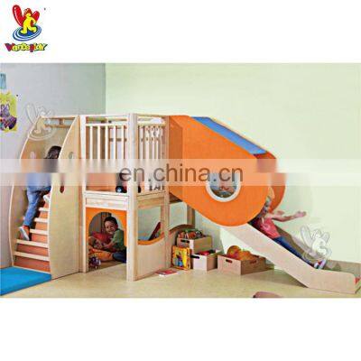 Wandeplay Children Indoor Wooden Playground Slide Equipment for Preschool