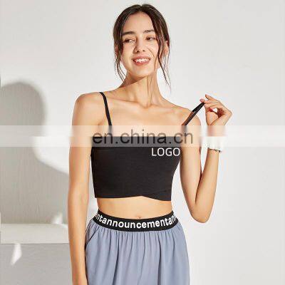 Custom Private Label Sexy Strap Yoga Bra Women Workout Sports Running Wear Crop Top Gym Fitness Clothes