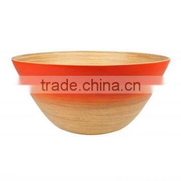 High quality best selling eco friendly OMBRE style spun bamboo Orange fruit bowl from Viet Nam