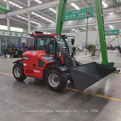 China mini diesel forklift telehandler HZM 2812T 1.2t telescopic boom truck