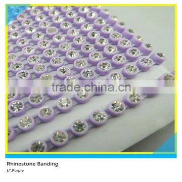 Diamante Banding Sew on Ss16 4mm Siam Black Banding 1x130 Pcs 10 Yards photo-2