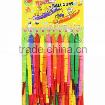 Header Card Packing Long Latex Rocket Balloons for Sale