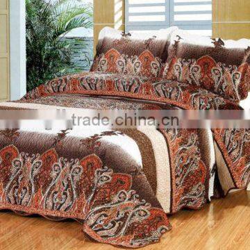 2016 Best Sale Satin Printed Bedspread Set