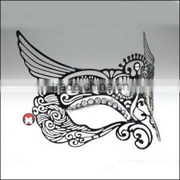 Bendable Laser Cut Hollow Out Black Prom Mask photo-2