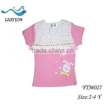 Little Girls Cheap Round Neck Cartoon Shirts