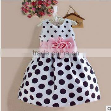 2016 latest fashion Polka Dots white party dresses