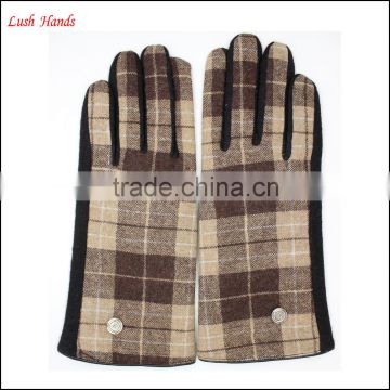 2016 ladies touch-screen checked woolen gloves