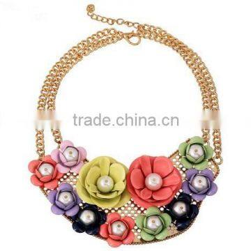 3 color Flower perfumes femininos choker necklace pendant best friends For Women necklaces bijoux trendy jewelry 2015 wholesale