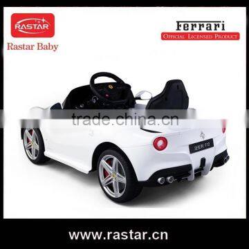 High quality best price RASTAR baby Ferrari F12 12V rc ride on baby car