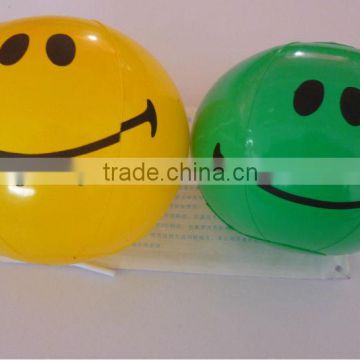 PVC inflatable promotional beach ball with smile face/inflatable smiley beach ball for promotion