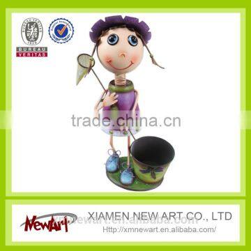 Metal girl metal garden decoration outdoor decoration