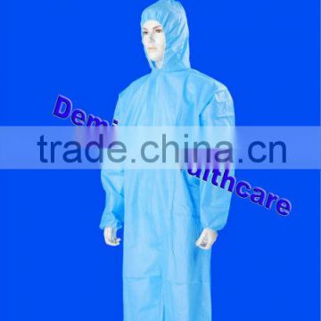 Disposable non woven SMS/PP /SF Protective Coverall with Single Collar