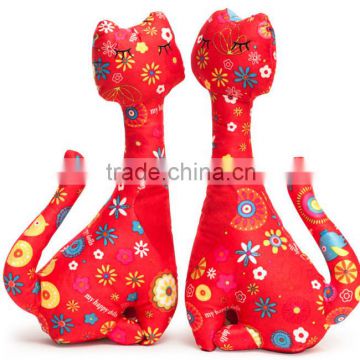 christmas gift red cat fabric toys