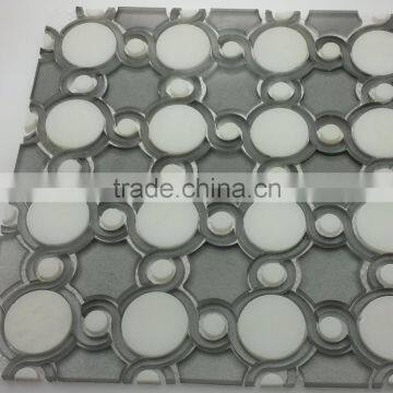 accurate water jet glass cutting gray color tile mix combo