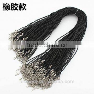 45cm+5cm 18'' Black Rubber Chain Quality Cord String Strap Choker Necklace DIY Fashion Jewelry photo-2