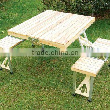 wood table folding camping