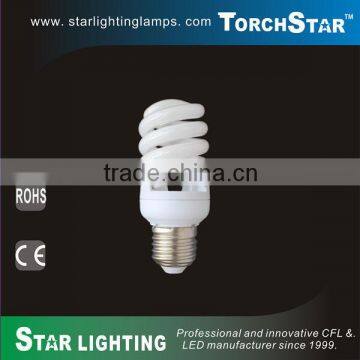 15W T2 tube tri-phosphor energy saving full spiral CFL lamps